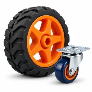 Illustration of wheels and hardware